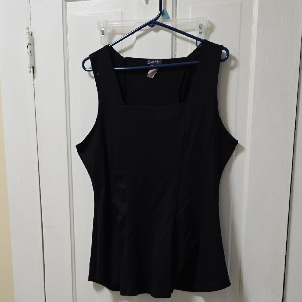 Caren Sport Black Fitted Sleeveless Tank Top 046